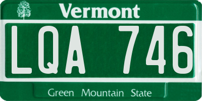 VT license plate LQA746