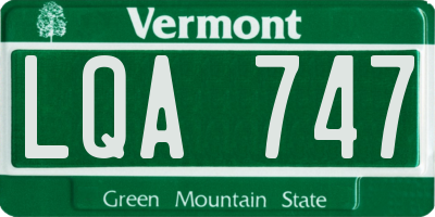 VT license plate LQA747