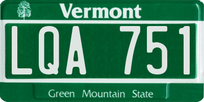 VT license plate LQA751
