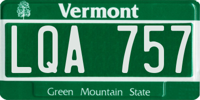 VT license plate LQA757