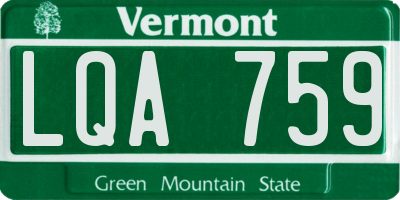 VT license plate LQA759