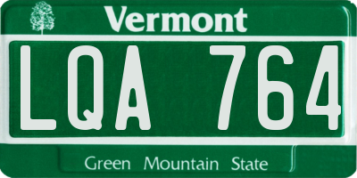 VT license plate LQA764