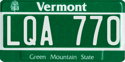 VT license plate LQA770