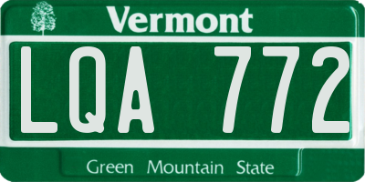 VT license plate LQA772