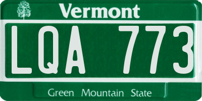VT license plate LQA773