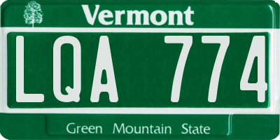 VT license plate LQA774