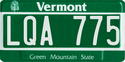 VT license plate LQA775