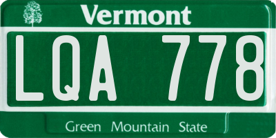 VT license plate LQA778