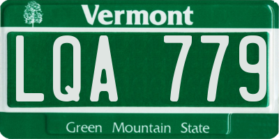 VT license plate LQA779