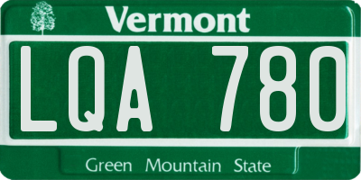 VT license plate LQA780