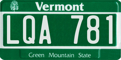 VT license plate LQA781