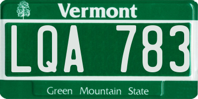 VT license plate LQA783