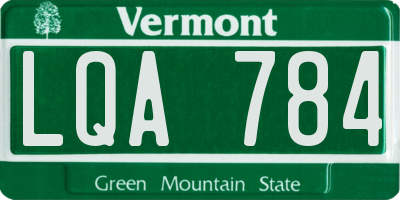 VT license plate LQA784