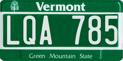VT license plate LQA785