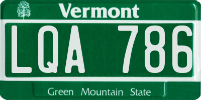 VT license plate LQA786
