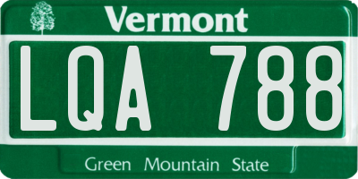 VT license plate LQA788