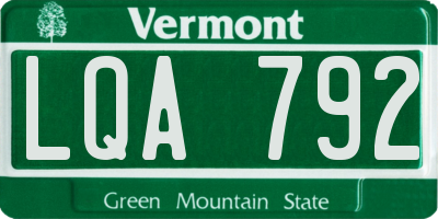 VT license plate LQA792