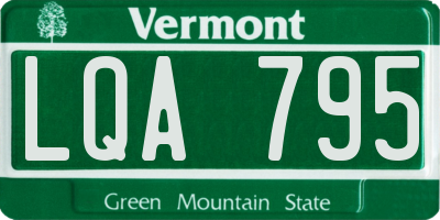 VT license plate LQA795