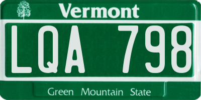 VT license plate LQA798
