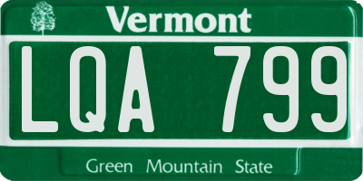 VT license plate LQA799