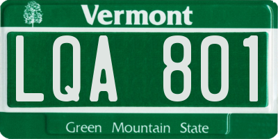 VT license plate LQA801