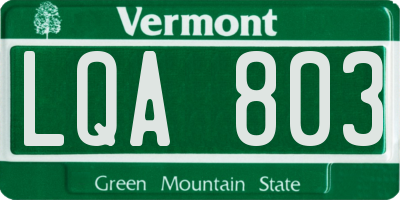 VT license plate LQA803
