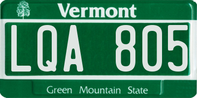 VT license plate LQA805
