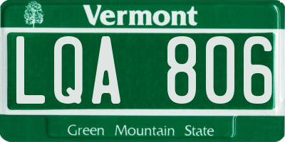 VT license plate LQA806