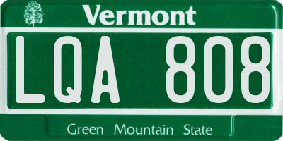 VT license plate LQA808