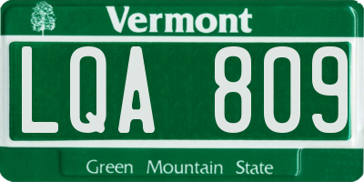 VT license plate LQA809