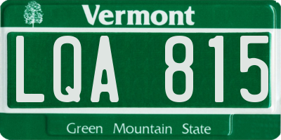 VT license plate LQA815