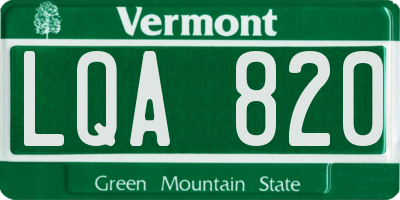 VT license plate LQA820