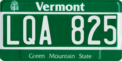 VT license plate LQA825
