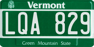 VT license plate LQA829