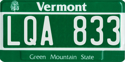 VT license plate LQA833