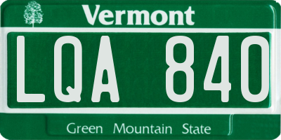 VT license plate LQA840