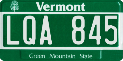 VT license plate LQA845