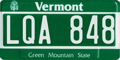 VT license plate LQA848