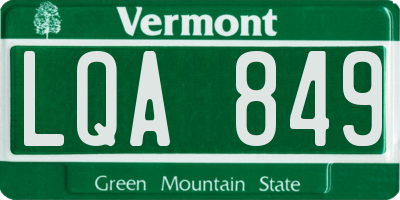 VT license plate LQA849