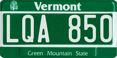 VT license plate LQA850