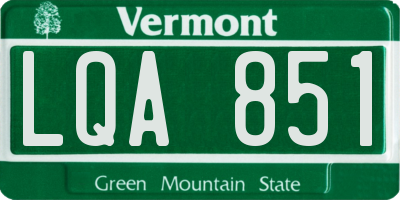 VT license plate LQA851