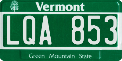 VT license plate LQA853