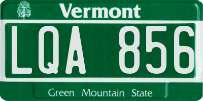 VT license plate LQA856