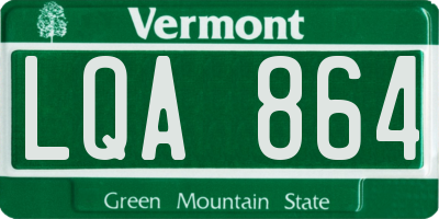 VT license plate LQA864