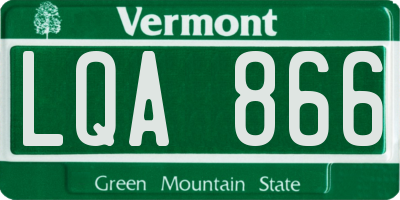 VT license plate LQA866