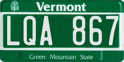 VT license plate LQA867