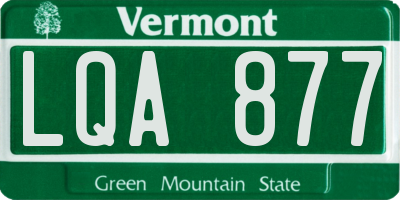 VT license plate LQA877