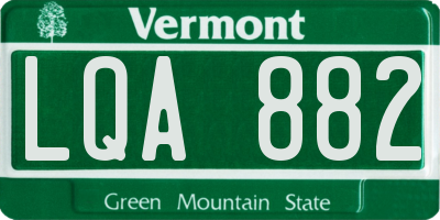 VT license plate LQA882
