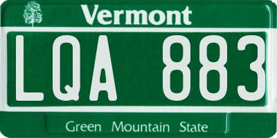 VT license plate LQA883