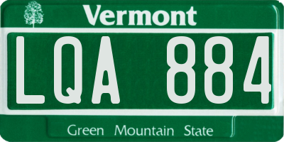 VT license plate LQA884